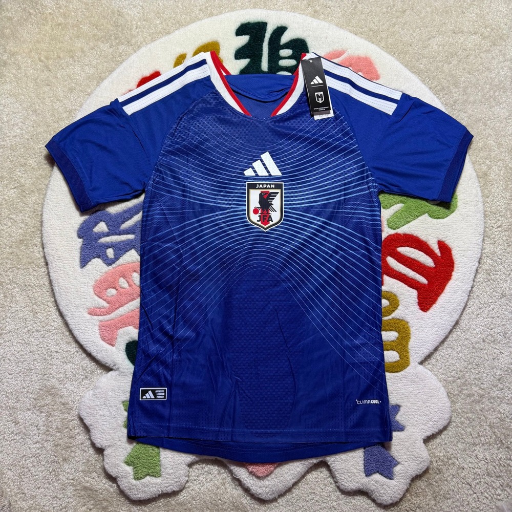Adidas Japan National Team Soccer Jersey Blue Slim Fit NWT Men's Size Medium